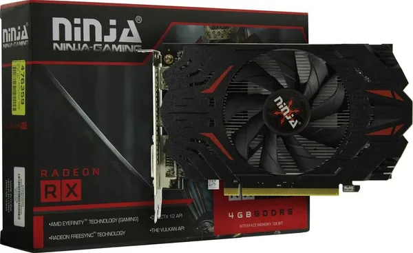 Видеокарта Radeon RX 550, 4Gb GDDR5 128bit, Ninja (Sinotex) AKRX55045F, RTL