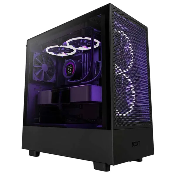 Корпус NZXT H5 Flow RGB Black (CC-H52FB-R1), без БП, E-ATX