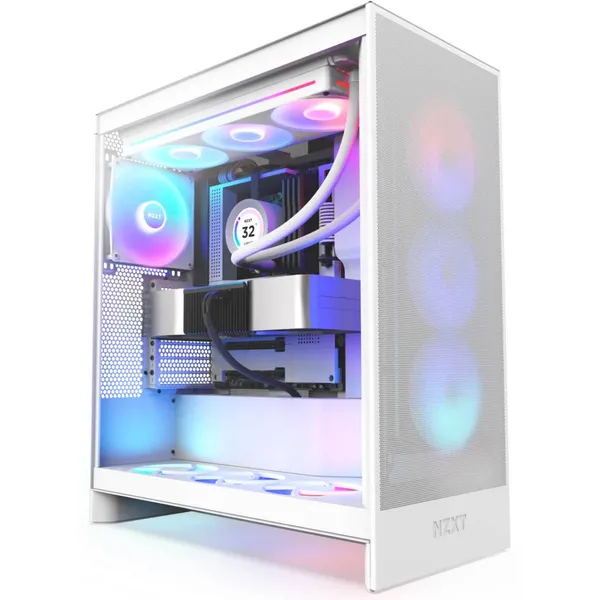 Корпус NZXT H7 Flow RGB White (CM-H72FW-R1), без БП, E-ATX