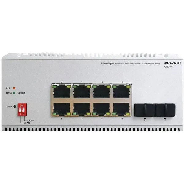 Коммутатор ORIGO OI2210P/185W, 8xLAN 1Gbps, 2xSFP, PoE