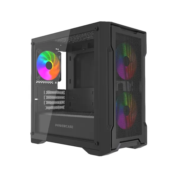 Корпус Powercase Mistral Micro X3B ARGB Black CMMXB-A3, без БП, mATX