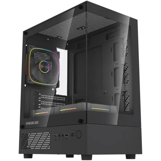 Корпус Powercase Vision Micro M1 ARGB Black CVMM1B-A3, без БП, mATX