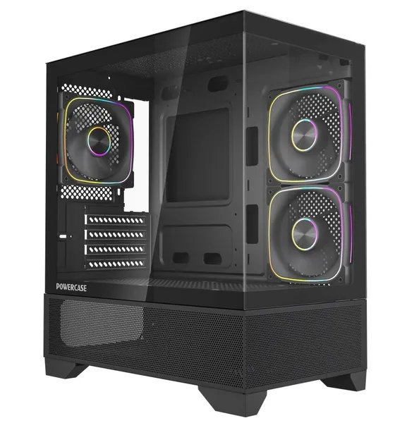 Корпус Powercase Vision Micro M4B CVMM4FHB-A3, без БП, mATX