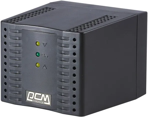 Стабилизатор PowerCom Tap-Change TCA-1200 черный, 1200VA (4xSchuko)