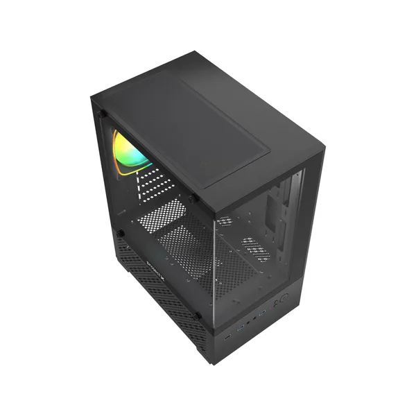 Корпус Project X Crystal Black, без БП, mATX