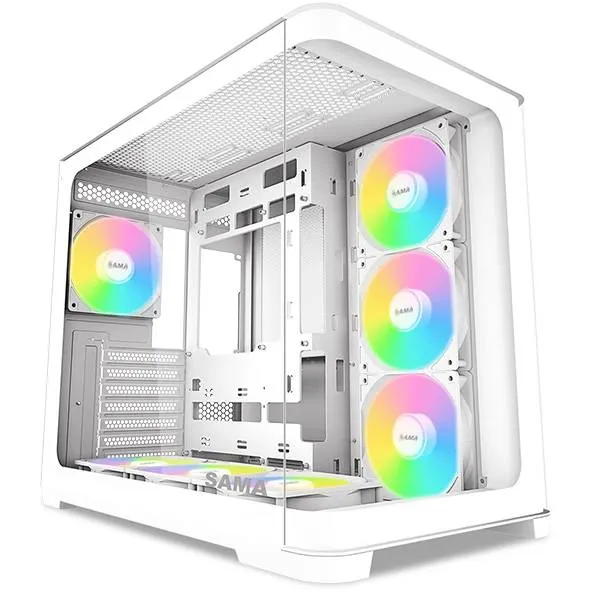 Корпус SAMA V60 White V60-WHADA7X1-GL, без БП, ATX