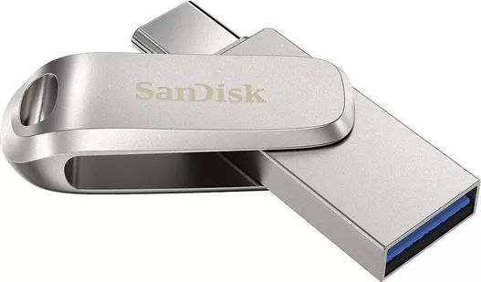 512Gb SanDisk Ultra Dual Drive Luxe SDDDC4-512G-G46, USB3.2 Type-A/Type-C, Silver