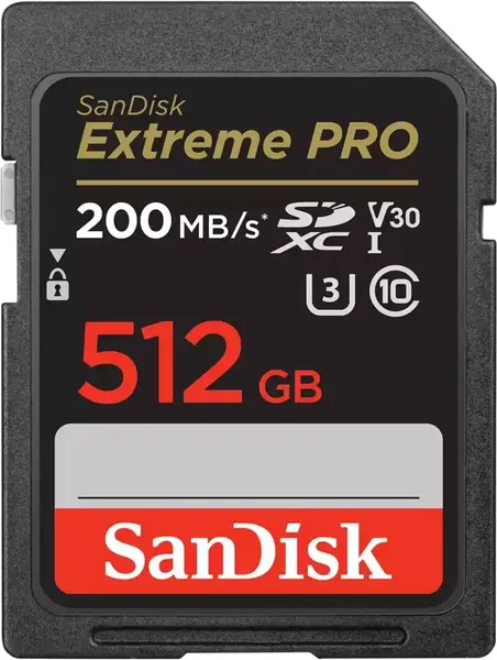 Карта памяти 512Gb SanDisk Extreme Pro SDSDXXD-512G-GN4IN, SD, SDXC Class 10, UHS-I U3