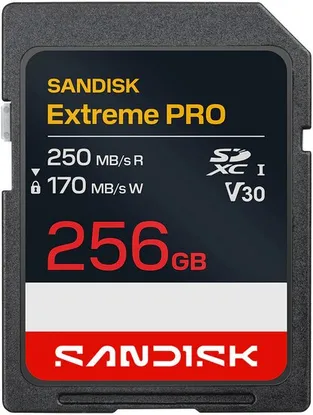 Карта памяти 256Gb SanDisk Extreme Pro SDSDXXJ-256G-GSCIN, SD, SDXC Class 10, UHS-I U3, V30