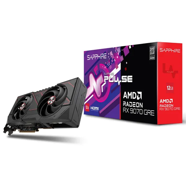 Видеокарта Radeon RX 9070 GRE, 12Gb GDDR6 192bit, Sapphire RX 9070 GRE Gaming OC 12GB 11354-01-20G, RTL