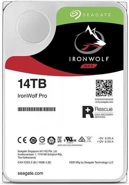 14Tb Seagate IronWolf Pro, ST14000NE0008, 7200rpm, SATA III, 256Mb