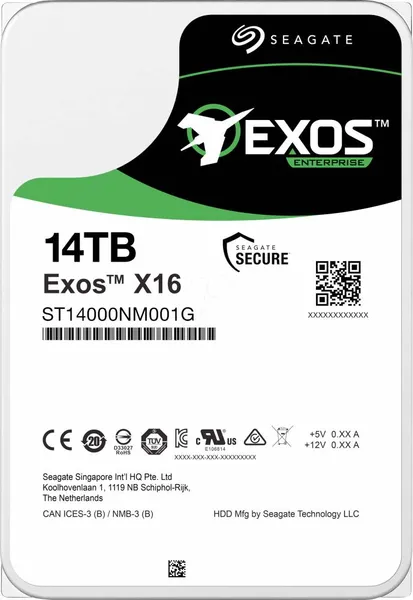 14Tb Seagate Exos X16 ST14000NM001G, 7200rpm, 3.5", SATA III, 256Mb
