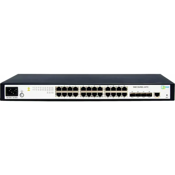 Коммутатор SNR SNR-S5210G-24TX, 24xLAN 1Gbps, 4xSFP+