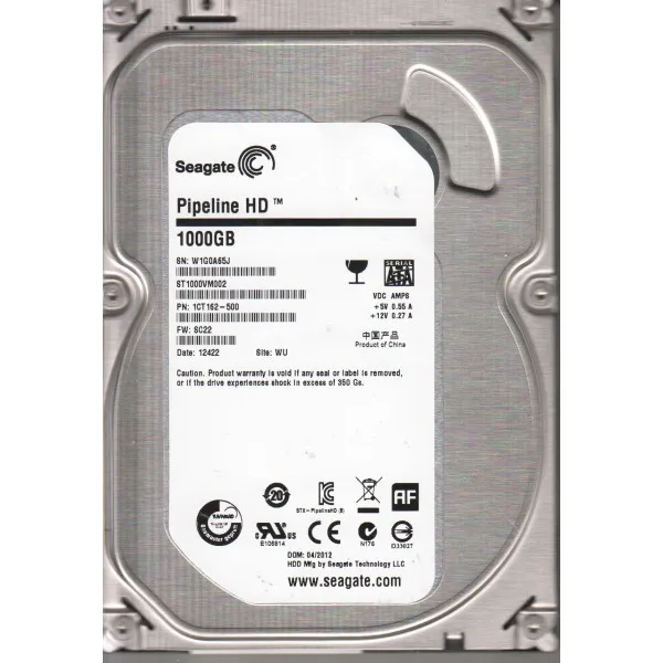 1Tb Seagate Pipeline HD ST1000VM002, 5900rpm, SATA II, 64Mb