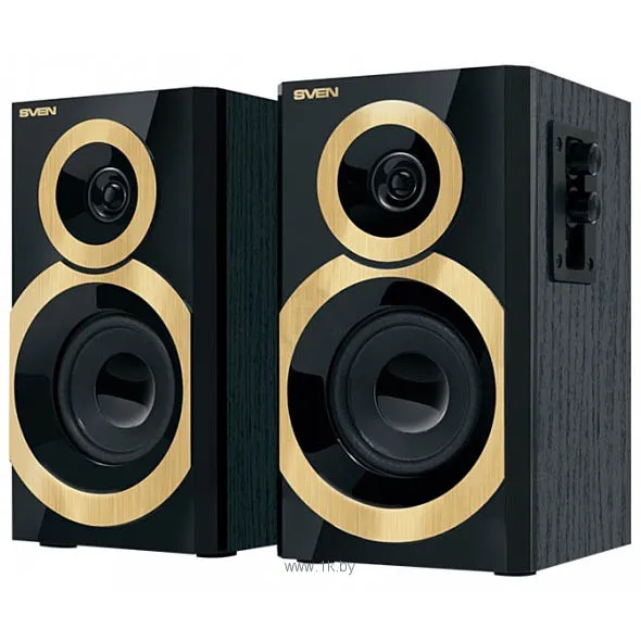 Акустика Sven SPS-619, дерево, 2x10Вт, 70Гц-22кГц, золото-черный
