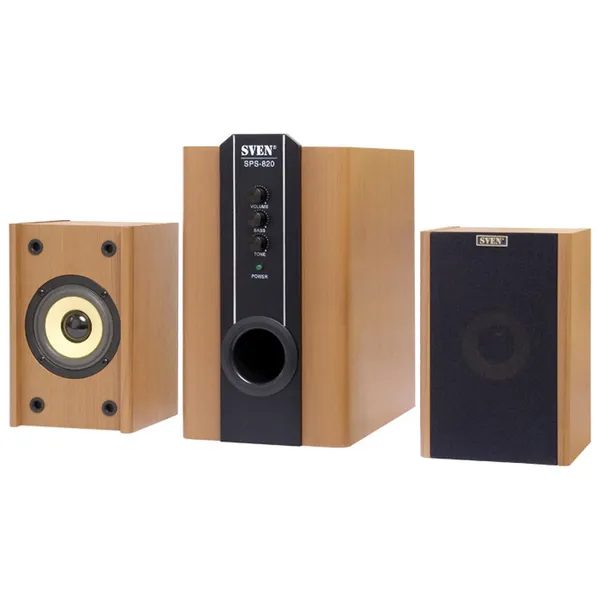 Акустика Sven SPS-820, дерево, 2x10Вт + 18Вт, 20Гц-20кГц, дерево