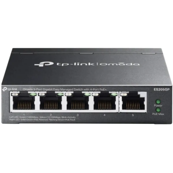 Коммутатор TP-Link ES205GP, 4xLAN 1Gbps, PoE