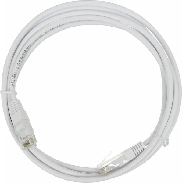 Патч-корд 2м, UTP cat.5e, TWT TWT-45-45-2.0-WH, белый
