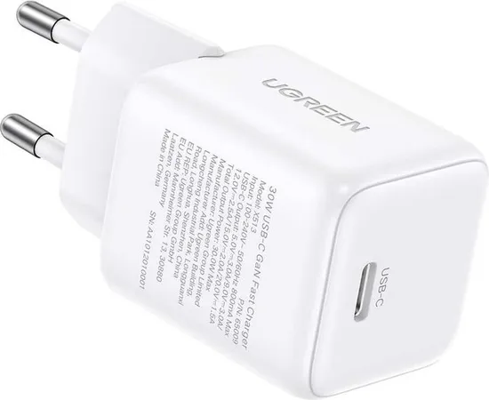 СЗУ Ugreen X513 (65009), White, USB Type-C, 30W
