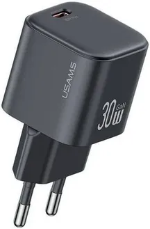 Сетевое зарядное устройство Usams CC262 30W GaN, черный (CC262TC01)