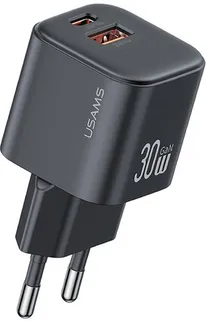 Сетевое зарядное устройство Usams CC263 30W GaN, черный (CC263TC01)