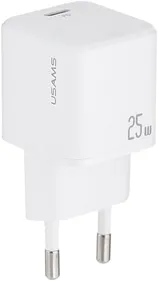Сетевое зарядное устройство Usams CC289 25W GaN, белый (CC289TC02)