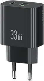 Сетевое зарядное устройство USAMS CC317 T65, 33W, черный (CC317TC01)
