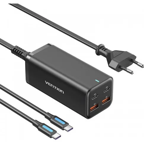 СЗУ Vention FBSBG-EU, черный, 2xUSB, 2xUSB Type-C, 100W