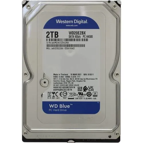 2Tb WD Blue WD20EZBX, 7200rpm, 3.5", SATA III, 256Mb