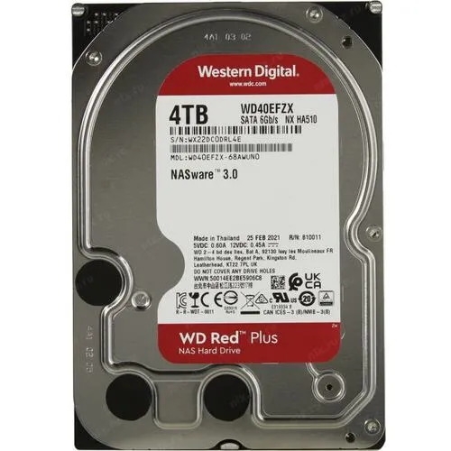 4Tb WD Red Plus WD40EFZX, 5400rpm, 3.5", SATA III, 128Mb