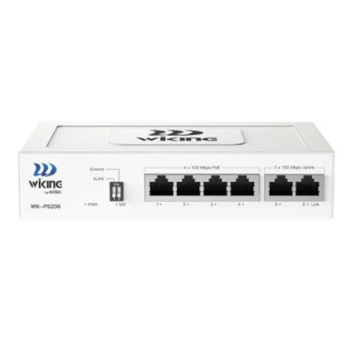 Коммутатор Wi-Tek WIKING WK-PS206(V2), 6xLAN 100Mbps, PoE