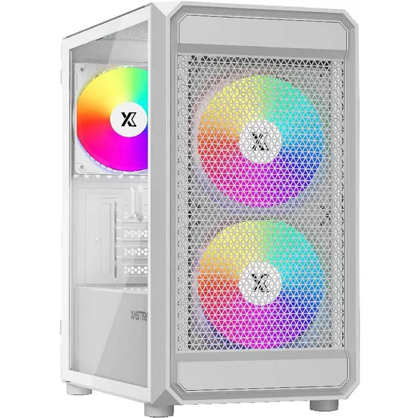Корпус XASTRA A303M 3ARGB White (A303M-2FC14A-1FC12A-D-WH), без БП, mATX