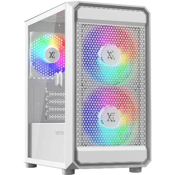 Корпус XASTRA A303M 3FRGB White (A303M-2FC14F-1FC12F-D-WH), без БП, mATX