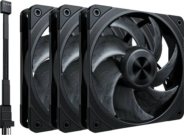 Вентилятор 12x12см XASTRA FY120 DB Black (FY120-3BN-SXD-GL), 3шт