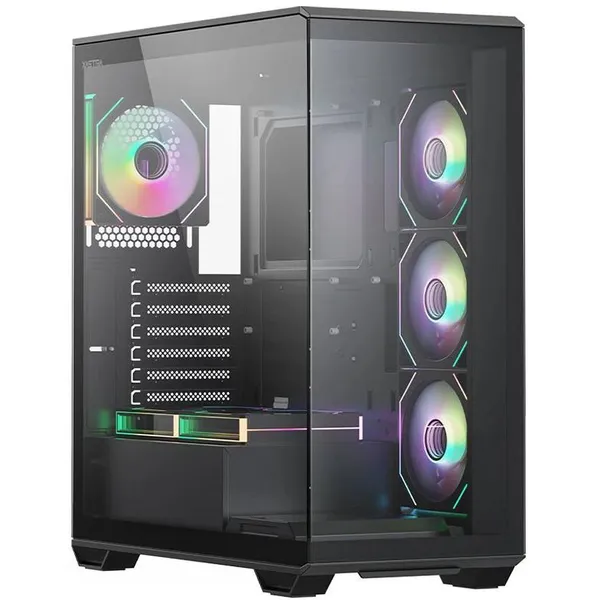 Корпус XASTRA Q600 6ARGB-C10-UC Black (Q600-6FM12A-C10-UC), без БП, ATX