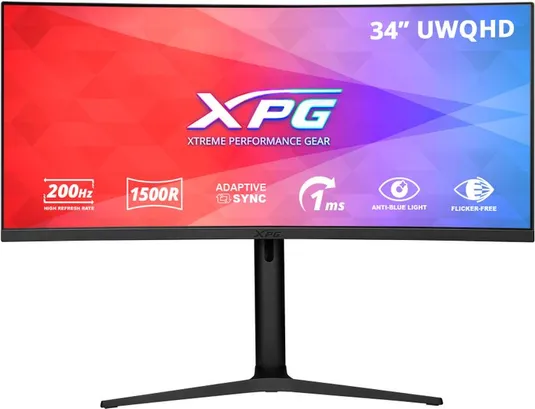 Монитор 34" AData XPG RIFT R34WXC Black (R34WXC-BKCEU), 3440x1440, VA, 200Hz (2xHDMI, 2xDP)